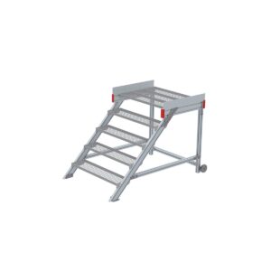 Euroline Anstieg 45 Grad, 1000 mm Stufenbreite, Stufenausführung Stahl - Gitterrost 2 Stufen 5 Stufen 5 Stufen