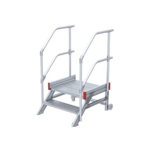 Euroline Anstieg 45 Grad, 600 mm Stufenbreite, Stufenausführung Alu – gerieft 2 Stufen