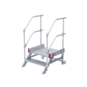 Euroline Anstieg 45 Grad, 800 mm Stufenbreite, Stufenausführung Alu – gerieft 2 Stufen