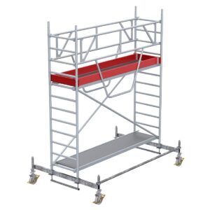 Euroline Gerüsttyp 9513 mit Fahrbalken verschiebbar und Sicherheitsaufbau (Typ 0,75 x 2,85 m) mit Arbeitshöhe bis 4,50 m