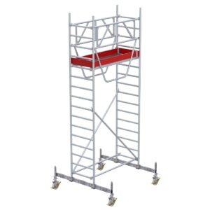 Euroline Gerüsttyp 9521 mit Fahrbalken verschiebbar und Sicherheitsgeländern (Typ 0,75 x 1,80 m) mit Arbeitshöhe bis 5,30 m