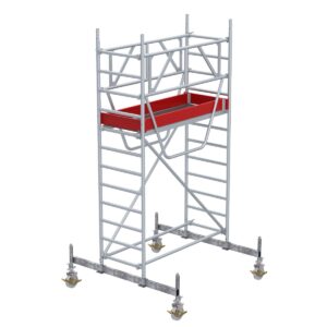 Euroline Gerüsttyp 9522 mit Fahrbalken starr und Sicherheitsgeländer (Typ 0,75 x 1,80 m) mit Arbeitshöhe bis 4,30 m