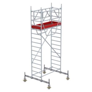 Euroline Gerüsttyp 9522 mit Fahrbalken starr und Sicherheitsgeländer (Typ 0,75 x 1,80 m) mit Arbeitshöhe bis 5,30 m