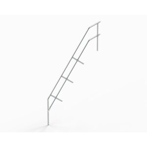 Euroline Treppen-/Podestgeländer für Podesttreppe 60 Grad passend für 12 Stufen