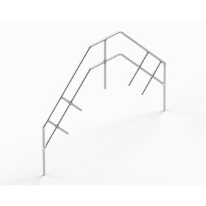 Euroline Treppen-/Podestgeländer für Überstieg 45 Grad  passend für 8 Stufen