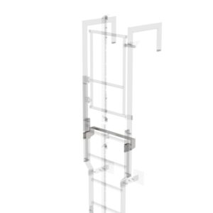 Günzburger Steigtechnik Ausstiegstritt passend für Sicherungstüre mit Steigschutzschiene Edelstahl Spaltmaß 100mm