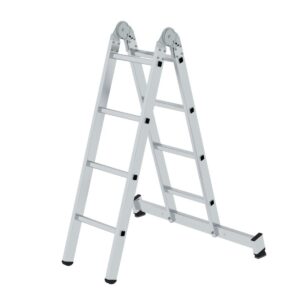 Günzburger Steigtechnik Klappleiter 2-teilig mit nivello®-Traverse 2x4 Sprossen