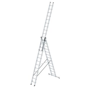 Günzburger Steigtechnik Mehrzweckleiter 3-teilig mit nivello®-Traverse 3x13 Sprossen
