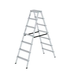 Günzburger Steigtechnik ML Stufen-Stehleiter beidseitig begehbar 2x7 Stufen