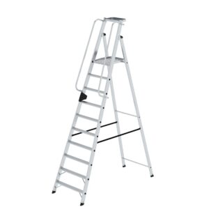 Günzburger Steigtechnik Plattformleiter 10 Stufen mit Ablageschale