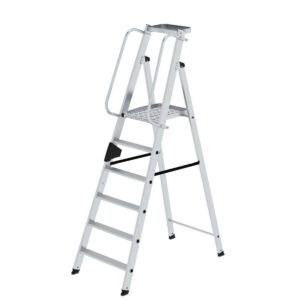 Günzburger Steigtechnik Plattformleiter 6 Stufen mit Ablageschale