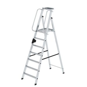 Günzburger Steigtechnik Plattformleiter 7 Stufen mit Ablageschale