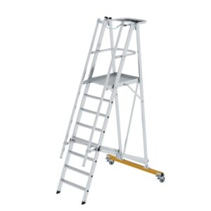 Günzburger Steigtechnik Plattformleiter klappbar und fahrbar 8 Stufen