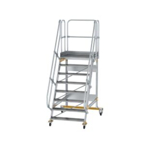 Günzburger Steigtechnik Plattformtreppe fahrbar 60° Stufenbreite 1000 mm 8 Stufen
