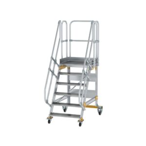 Günzburger Steigtechnik Plattformtreppe fahrbar 60° Stufenbreite 800 mm 6 Stufen