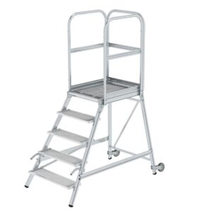 Das richtige Gewächshaus - problemlos und komfortabel 10 Günzburger Steigtechnik Podesttreppe eins. begehbar mit Rollen und Griffen Stahl-Gitterrost 5 Stufen