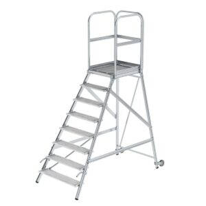 Das richtige Gewächshaus - problemlos und komfortabel 11 Günzburger Steigtechnik Podesttreppe eins. begehbar mit Rollen und Griffen Stahl-Gitterrost 8 Stufen