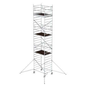 Günzburger Steigtechnik Rollgerüst 1,35 x 1,80 m mit Ausleger & Doppel-Plattform Plattformhöhe 7,55 m