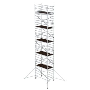 Günzburger Steigtechnik Rollgerüst 1,35 x 2,45 m mit Ausleger & Doppel-Plattform Plattformhöhe 10,35 m