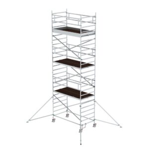 Günzburger Steigtechnik Rollgerüst 1,35 x 2,45 m mit Ausleger & Doppel-Plattform Plattformhöhe 6,43 m