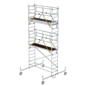 Günzburger Steigtechnik Rollgerüst SG 0,75 x 2,45 m mit Fahrbalken Plattformhöhe 4,66 m