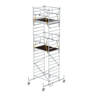 Günzburger Steigtechnik Rollgerüst SG 1,35 x 1,80 m mit Fahrbalken & Doppel-Plattform Plattformhöhe 5,78 m