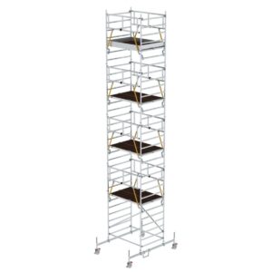 Günzburger Steigtechnik Rollgerüst SG 1,35 x 1,80 m mit Fahrbalken & Doppel-Plattform Plattformhöhe 8,58 m