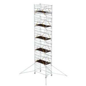 Günzburger Steigtechnik Rollgerüst SG 1,35 x 2,45 m mit Ausleger & Doppel-Plattform Plattformhöhe 10,35 m