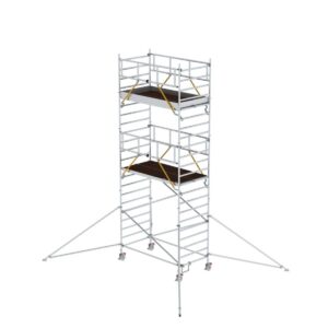 Günzburger Steigtechnik Rollgerüst SG 1,35 x 2,45 m mit Ausleger & Doppel-Plattform Plattformhöhe 5,59 m