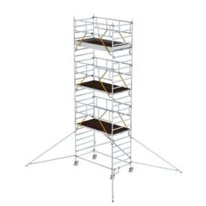 Günzburger Steigtechnik Rollgerüst SG 1,35 x 2,45 m mit Ausleger & Doppel-Plattform Plattformhöhe 6,43 m