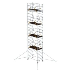Günzburger Steigtechnik Rollgerüst SG 1,35 x 2,45 m mit Ausleger & Doppel-Plattform Plattformhöhe 9,51 m