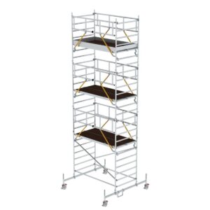 Günzburger Steigtechnik Rollgerüst SG 1,35 x 2,45 m mit Fahrbalken & Doppel-Plattform Plattformhöhe 6,62 m
