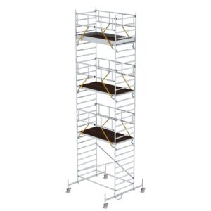Günzburger Steigtechnik Rollgerüst SG 1,35 x 2,45 m mit Fahrbalken & Doppel-Plattform Plattformhöhe 7,74 m