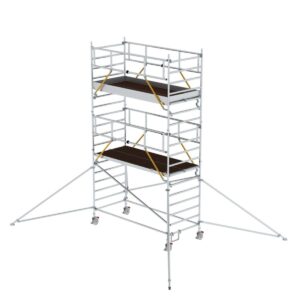 Günzburger Steigtechnik Rollgerüst SG 1,35 x 3,0 m mit Ausleger & Doppel-Plattform Plattformhöhe 4,47 m