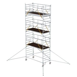 Günzburger Steigtechnik Rollgerüst SG 1,35 x 3,0 m mit Ausleger & Doppel-Plattform Plattformhöhe 6,43 m