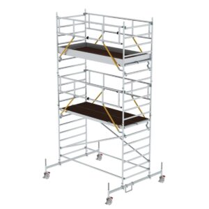 Günzburger Steigtechnik Rollgerüst SG 1,35 x 3,0 m mit Fahrbalken und Doppel-Plattform Plattformhöhe 4,66 m