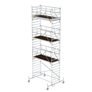 Günzburger Steigtechnik Rollgerüst SG 1,35 x 3,0 m mit Fahrbalken und Doppel-Plattform Plattformhöhe 7,74 m