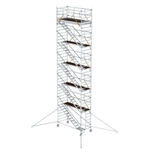 Günzburger Steigtechnik Rollgerüst SG 1,35 x 3,0 m mit Schrägaufstiegen & Ausleger Plattformhöhe 10,35 m