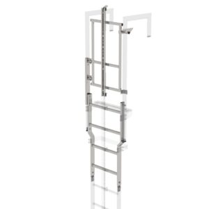 Günzburger Steigtechnik Sicherungstüre mit Steigschutzschiene Edelstahl V2A