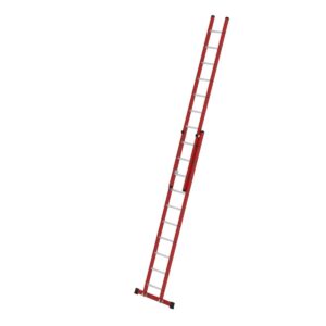 Günzburger Steigtechnik Sprossen-Schiebeleiter 2-teilig GFK/Alu mit Traverse 2x10 Sprossen