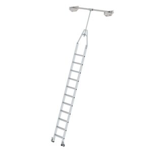 Günzburger Steigtechnik Stufen Regalleiter drehbar für Doppelregal 11 Stufen