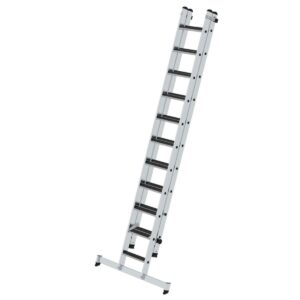 Günzburger Steigtechnik Stufen-Schiebeleiter 2-teilig mit nivello-Traverse und clip-step R13 1x11 + 1x10
