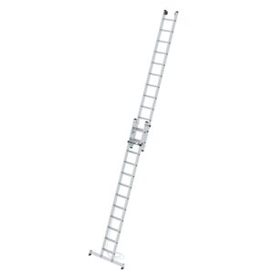 Günzburger Steigtechnik Stufen-Seilzugleiter 2-teilig mit nivello® Traverse 2x12 Stufen