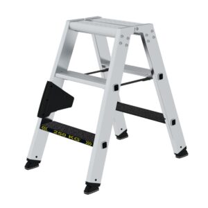 Günzburger Steigtechnik Stufen-Stehleiter 250 kg beidseitig begehbar mit clip-step R13 2x3 Stufen