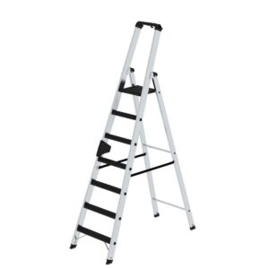 Günzburger Steigtechnik Stufen-Stehleiter 250 kg einseitig begehbar mit clip-step R13 7 Stufen