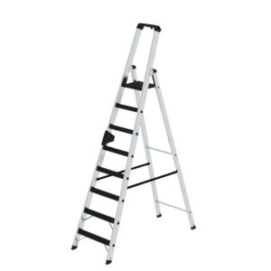 Günzburger Steigtechnik Stufen-Stehleiter 250 kg einseitig begehbar mit clip-step R13 8 Stufen