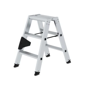 Günzburger Steigtechnik Stufen-Stehleiter beidseitig begehbar 2x3 Stufen