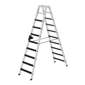 Günzburger Steigtechnik Stufen-Stehleiter beidseitig begehbar mit clip-step 2x10 Stufen