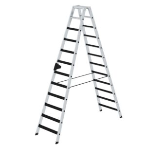 Günzburger Steigtechnik Stufen-Stehleiter beidseitig begehbar mit clip-step 2x12 Stufen