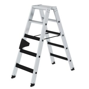 Günzburger Steigtechnik Stufen-Stehleiter beidseitig begehbar mit clip-step 2x5 Stufen